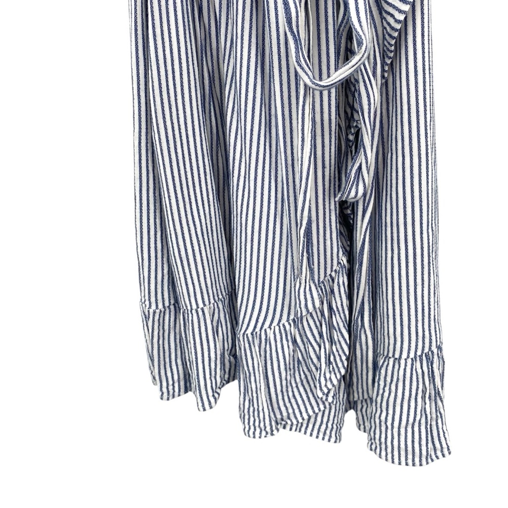 Bardot Off Shoulder Blue and White Stripe Dress - Picture 4 of 9